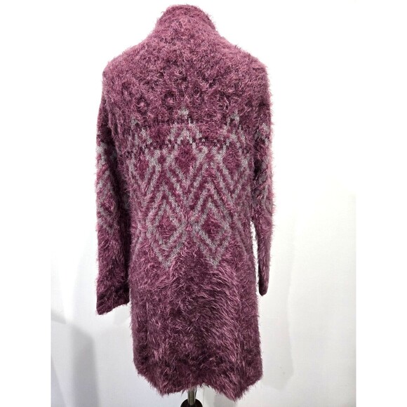Eddie‎ Bauer Womens Cardigan Small Purple Long Sleeve Open Front Fuzzy Sweater S - Picture 6 of 9